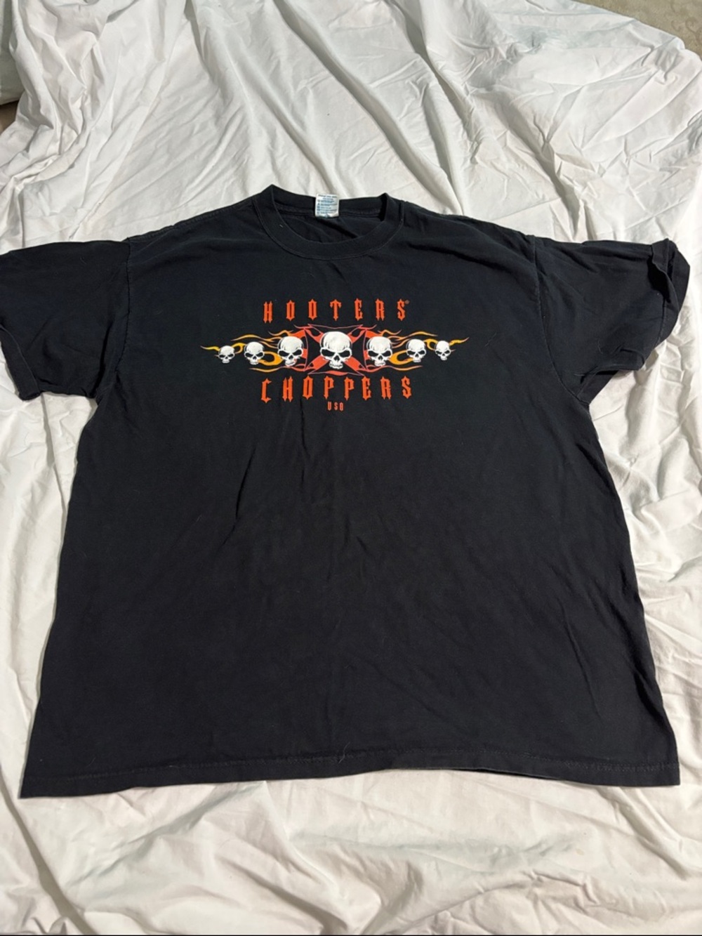 Delta Black Short-Sleeve Tee with Skull & Flame Graphic